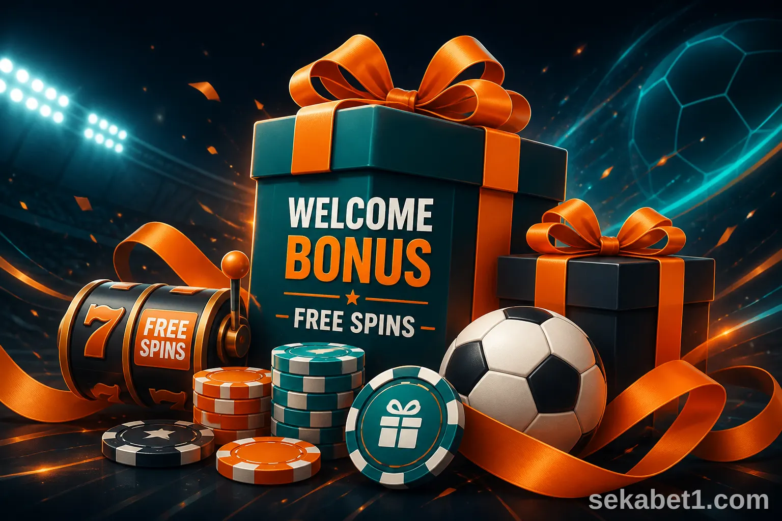 Sekabet bonus ve promosyon hediye kutuları illüstrasyonu