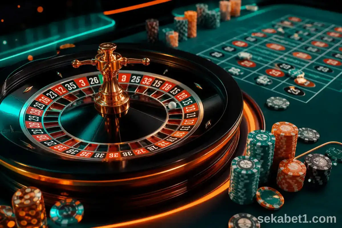 Sekabet canlı casino rulet masası illüstrasyonu