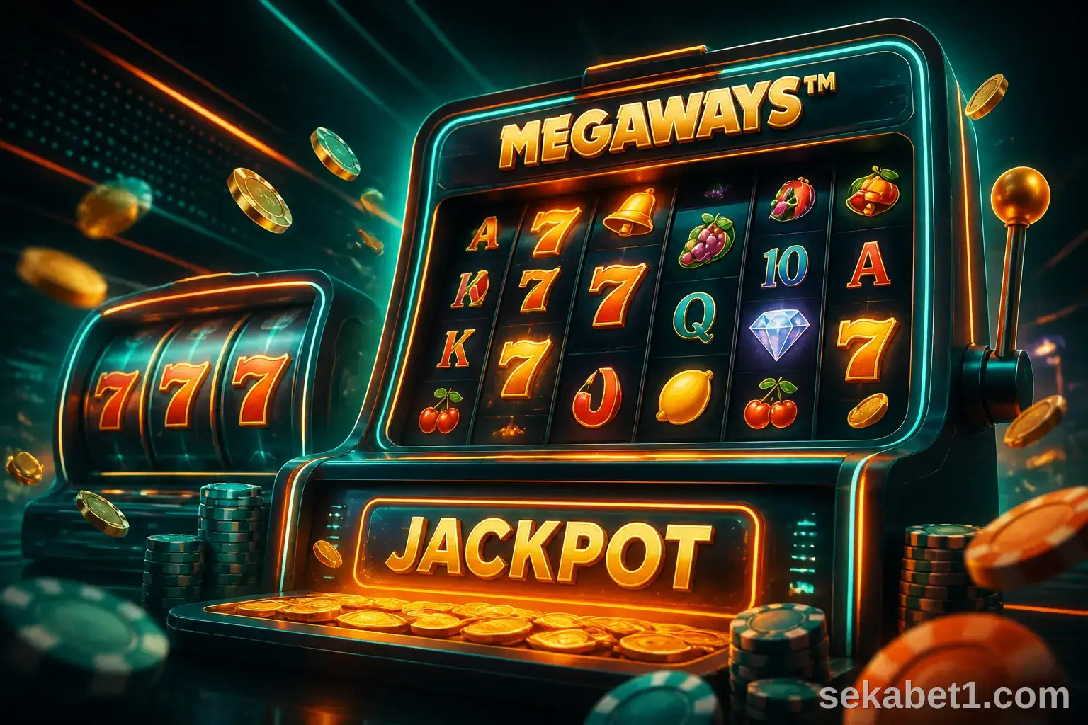 Sekabet casino slot jackpot makinesi illüstrasyonu