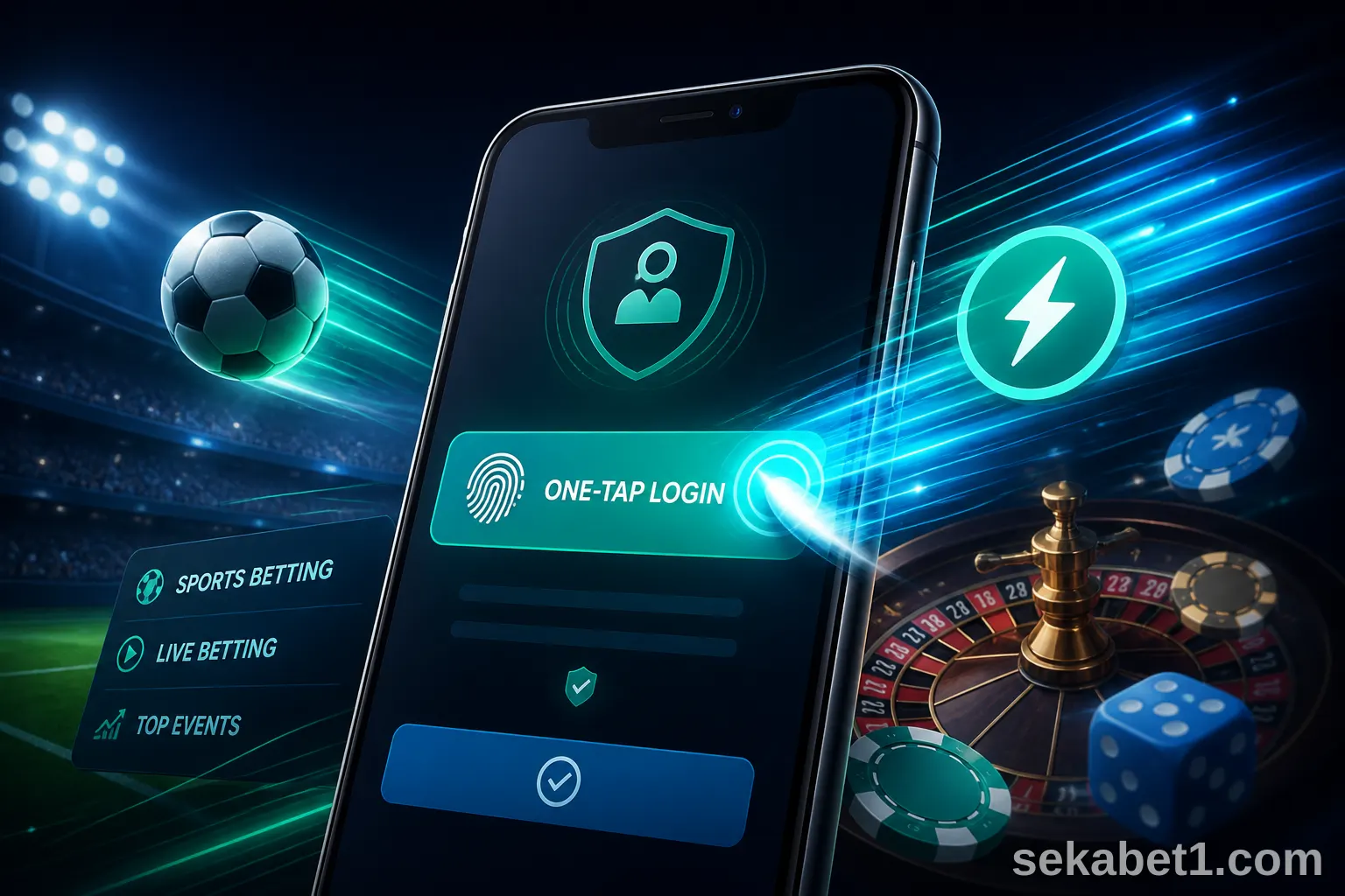 Sekabet mobil giriş için akıllı telefon ve hızlı erişim arayüzü